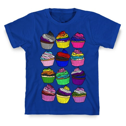 LGBTQ+ Cartoon Cupcakes T-Shirt